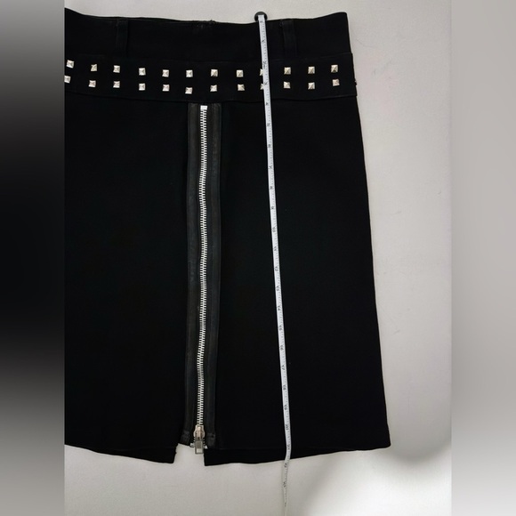 Vintage 90s Y2K Tripp NYC Twill Pyramid Studded zip Black Skirt 5 - Picture 10 of 11